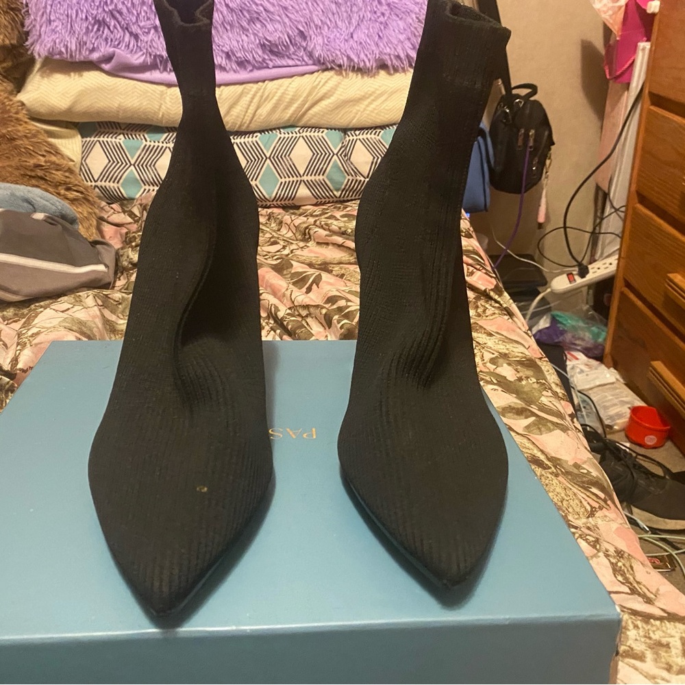 Pashion Footwear convertible heels the bootiein black with four inch block